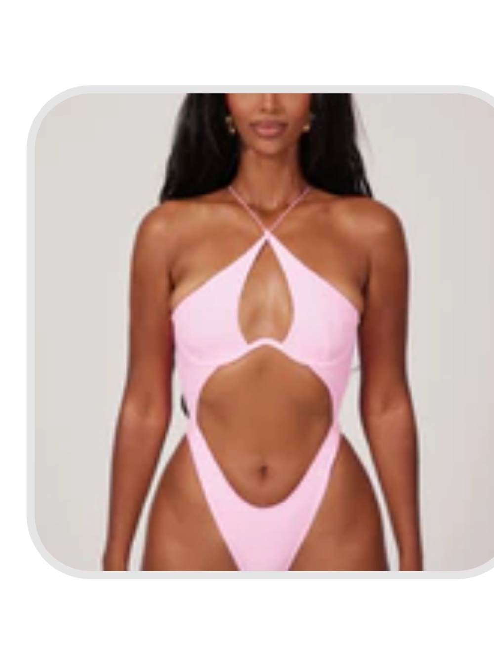 Pink One-Piece Cutout Swimsuit